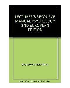 Lecture Resource Manual Psychology,2nd European Ed.