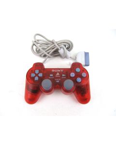 Sony Playstation PS1 Controller Red Genuine Dual Shock Transparent SCPH110 PSone